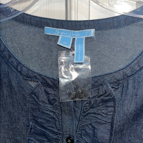 Draper James' Chambray Ruffle Shift Dress Size 10 NWT - Picture 7 of 10